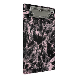 Rosa und schwarzer Marmor Mini Klemmbrett
