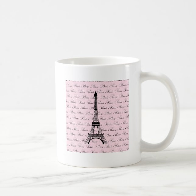 Rosa und schwarzer Paris-Eiffelturm Kaffeetasse (Rechts)