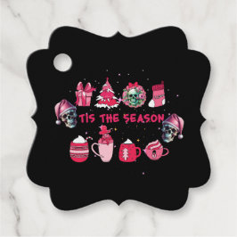 Rosa und schwarzer Schädel Geschenkanhänger