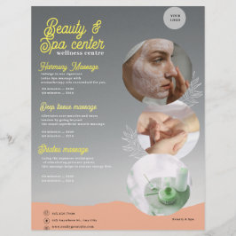Rosa und schwarzer Wellness-Center Beauty & Wellne Flyer