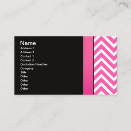 Rosa und schwarzer Zickzack Visitenkarte