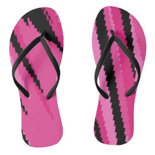 rosa und schwarzes Abstrakt Flip Flops