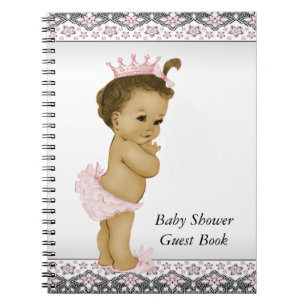 Rosa und schwarzes Gästebuch für Baby Shower Notizblock