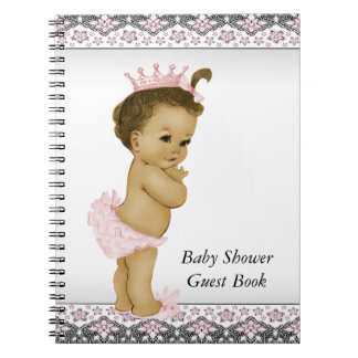 Rosa und schwarzes Gästebuch für Baby Shower Notizblock