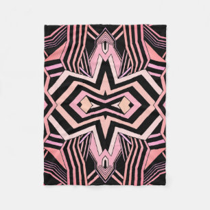 Rosa und schwarzes geometrisches Muster (einstellb Fleecedecke