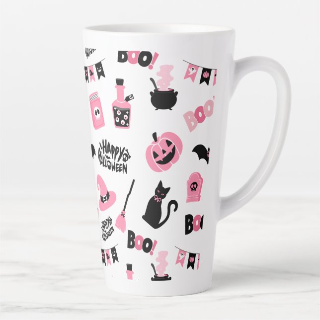 Rosa und Schwarzes Halloween Milchtasse (Rechts)