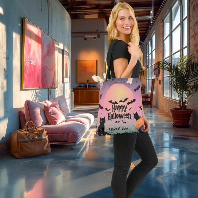 Rosa und schwarzes Halloween mit Fledermäusen und  (Von Creator hochgeladen)