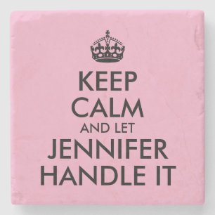 Rosa und schwarzes Keep Calm lustige Parodie Steinuntersetzer