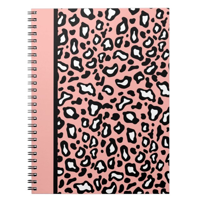 Rosa und schwarzes Leopard-Notebook Notizblock (Vorderseite)