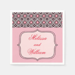 Rosa und schwarzes Muster Serviette