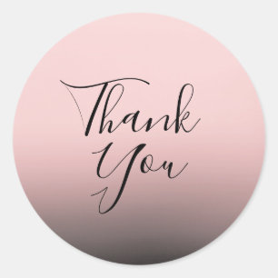 Rosa und schwarzes Ombre - modernes elegantes Hoch Runder Aufkleber