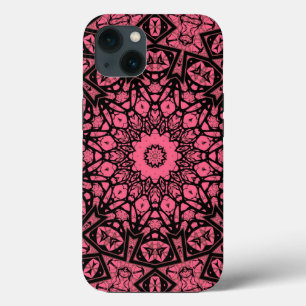 Rosa und schwarzes Ornamentschal Patchwork-Schal Case-Mate iPhone Hülle
