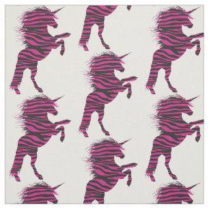 Rosa und schwarzes Zebra-Druck-Einhorn Stoff