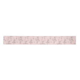 Rosa und Silber Ballerina Muster Satinband