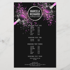 Rosa und silber-blush Confetti Makeup Artist Flyer