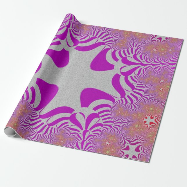 Rosa und Silberkreuz Geschenkpapier (Ungerollt)