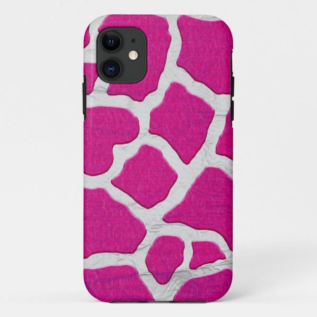 Rosa und silberne Giraffe Case-Mate iPhone Hülle (Rückseite)