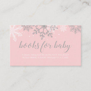 Rosa und silberne Glitter-Schneeflocken-Bücher für Begleitkarte