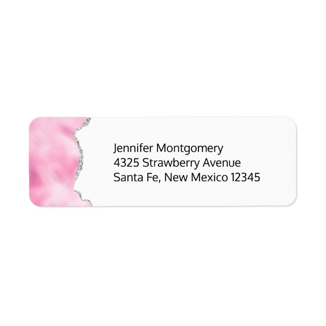 Rosa und silberne Imitate Glitzer Border Stilvoll (Vorne)