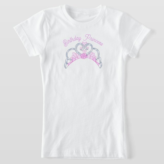 Rosa und Silver Birthday Princess Tiara T-Shirt (Ablage )
