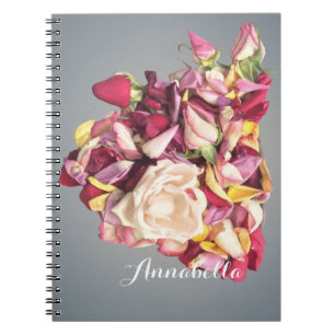 Rosa und Silver Rose Bouquet personalisiert Notizblock