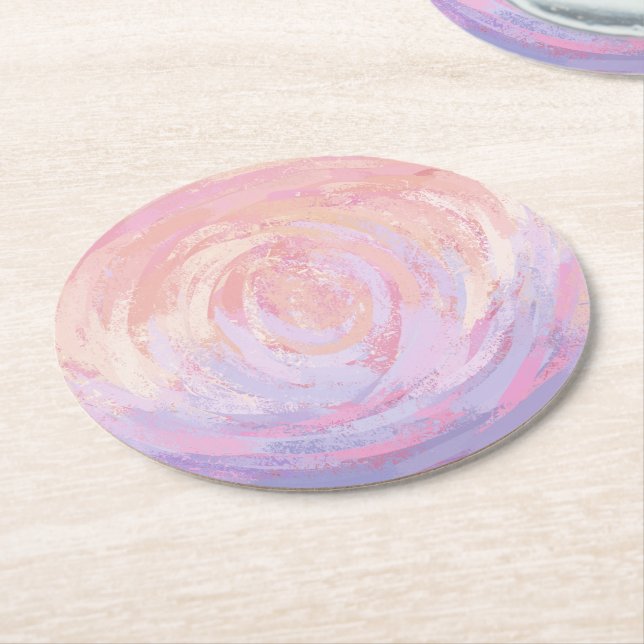 Rosa und Stinky Runder Pappuntersetzer (Angewinkelt)