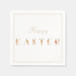 Rosa und Tan Floral Ostern Napkins Serviette