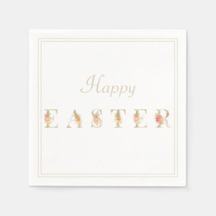 Rosa und Tan Floral Ostern Napkins Serviette
