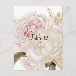 Rosa und Taupe Blumen Tisch Sitzkarte Postkarte