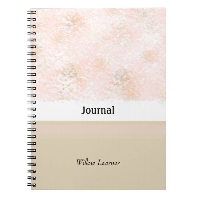 Rosa und Taupe Journal Notizblock (Vorderseite)