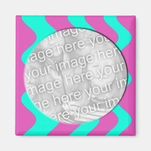 Rosa und Türkis-Fotorahmen Magnet