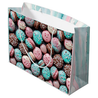 Rosa und Türkis Macaron Geburtstag Große Geschenktüte