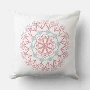 Rosa und Türkis-Mandala-Kunst für Inspiration, Kissen