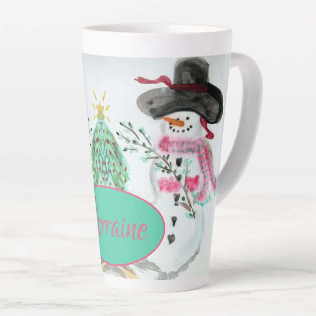 Rosa und Türkis Milchtasse (Rechte Ecke)