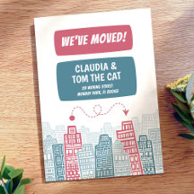 Rosa und türkis neue Adresse Cartoon Stadt