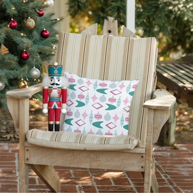 Rosa und Türkis Retro Weihnachtsschmuck Kissen (Von Creator hochgeladen)