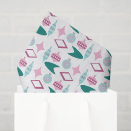 Rosa und Türkis Retro Weihnachtsschmuck Seidenpapier