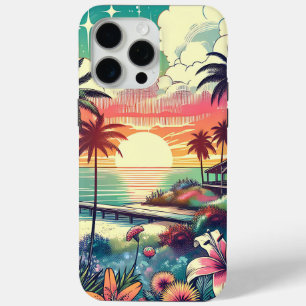 Rosa und Türkisblau   Beach Art Case-Mate iPhone Hülle