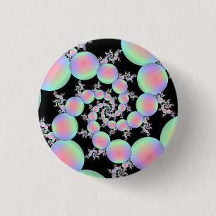 Rosa und türkisfarbener Ballon Spirale Button