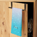 Rosa und türkisfarbener Glitzer Ombre Geschirrtuch<br><div class="desc">Dieses Design mit einem rosa und türkisfarbenen Glitzer im Hintergrund verleiht Ihrem Zimmer ein wenig Farbe und Glanz. Benutzerdefiniertes und optionales Monogramm</div>