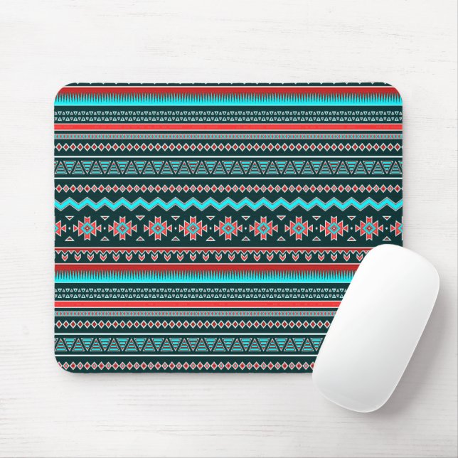 Rosa und türkisfarbener Stamm Mousepad (Mit Mouse)