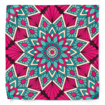 Rosa und türkisfarbenes Mandala-Muster