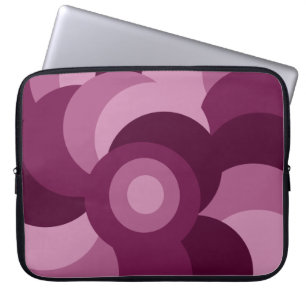 rosa und violette abstrakte Kreismuster Laptopschutzhülle