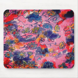 Rosa und violette Blumen Garten Original Wasserfar Mousepad