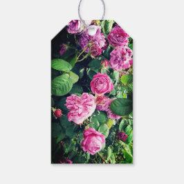 Rosa und violette Blumen Geschenkanhänger