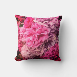 Rosa und violette Blumen Kissen