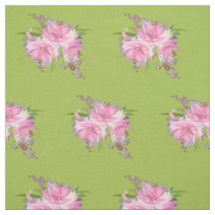 Rosa und violette Blumen Stoff