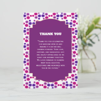 Rosa und violette Blüten Symmetrische Mini-Blumen Dankeskarte