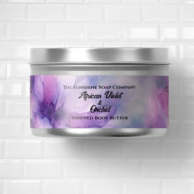 Rosa und violette Blüten Wraparound Jar Label (Von Creator hochgeladen)
