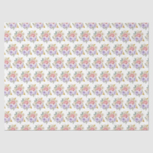 Rosa und violette elegante Blumen Seidenpapier